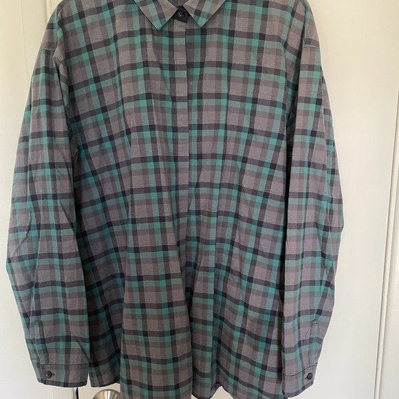 Lafayette 148 Women's Plaid Button Down Top - Picture 1 of 6